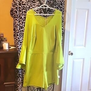 Gorgeous neon green sheer top and back romper NWT.